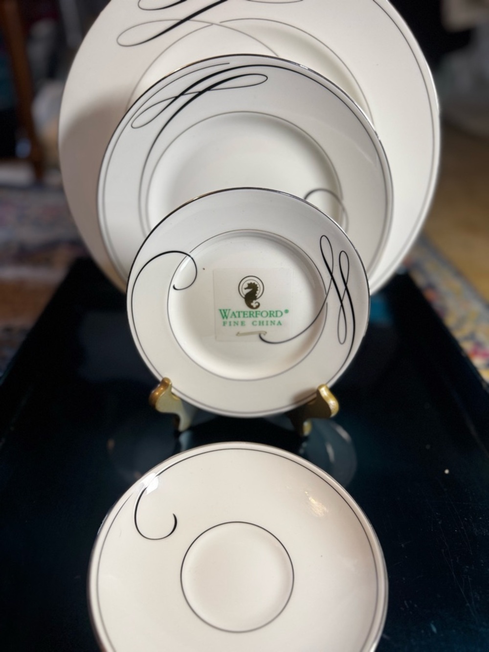 Waterford Fine Bone China Ballet Ribbon Dinnerware Set 7pc